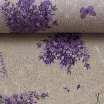 Baumwolle beschichtet Lavendel auf Natur by Swafing